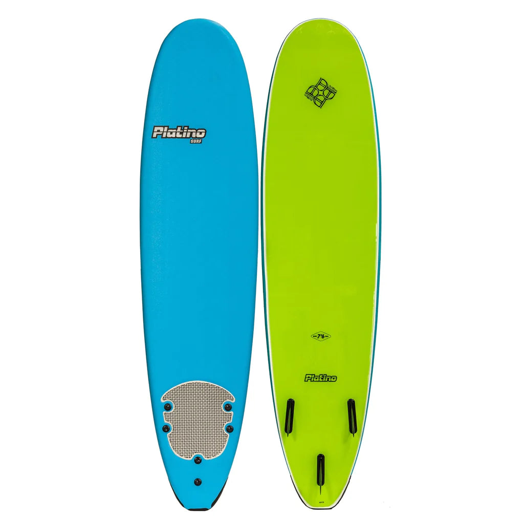 Platino 8ft Surfboard Azure Blue Lime Wellington Surf Co