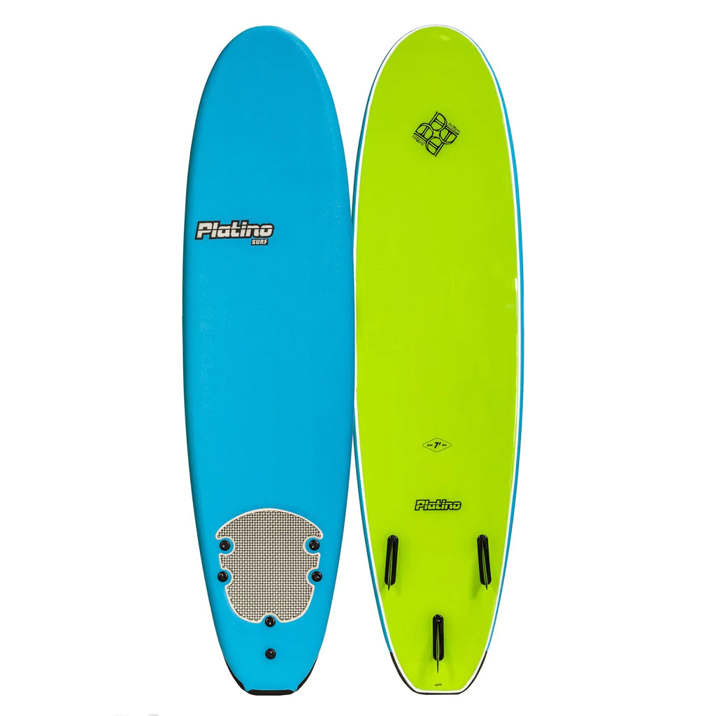Platino 7ft Soft Top Softboard Azure Blue Lime